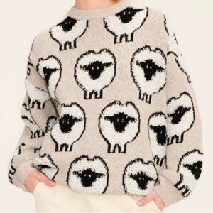 Woolrich Beige Sheep Pattern Sweater